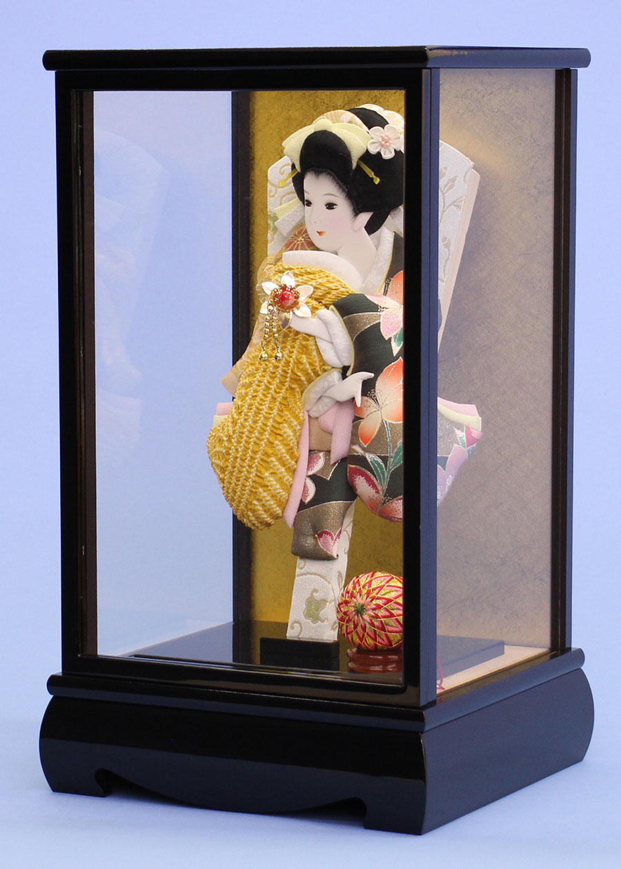 10号かの子美月　からし色かの子　ケース飾り　横から