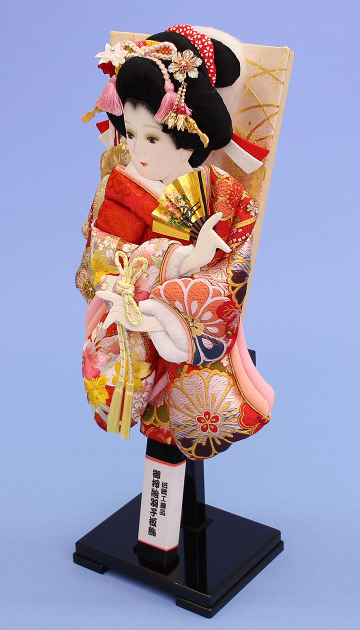 15号刺繍華流水　珠赤　出し飾り　右から