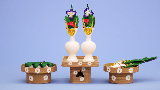 五月人形用、お飾り道具単品 三宝揃え ③大型絹花角丸