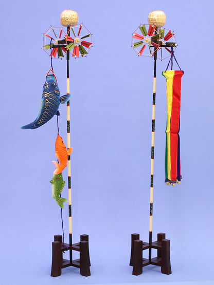 五月人形用 鯉のぼり飾り 対入り・両立て 30号柏印