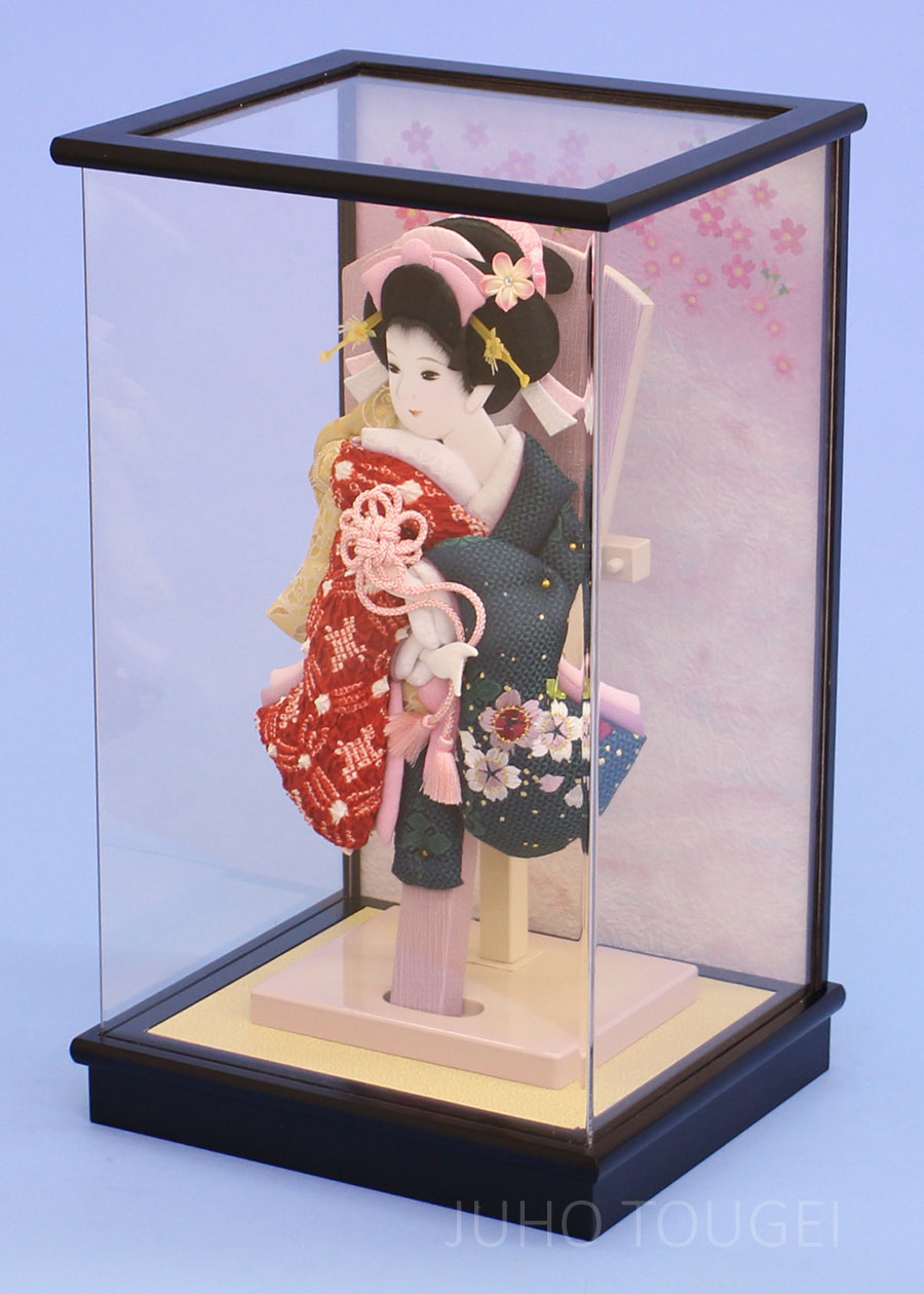 10号羽子板　かの子と刺繍美月　アクリルケース飾り　右から