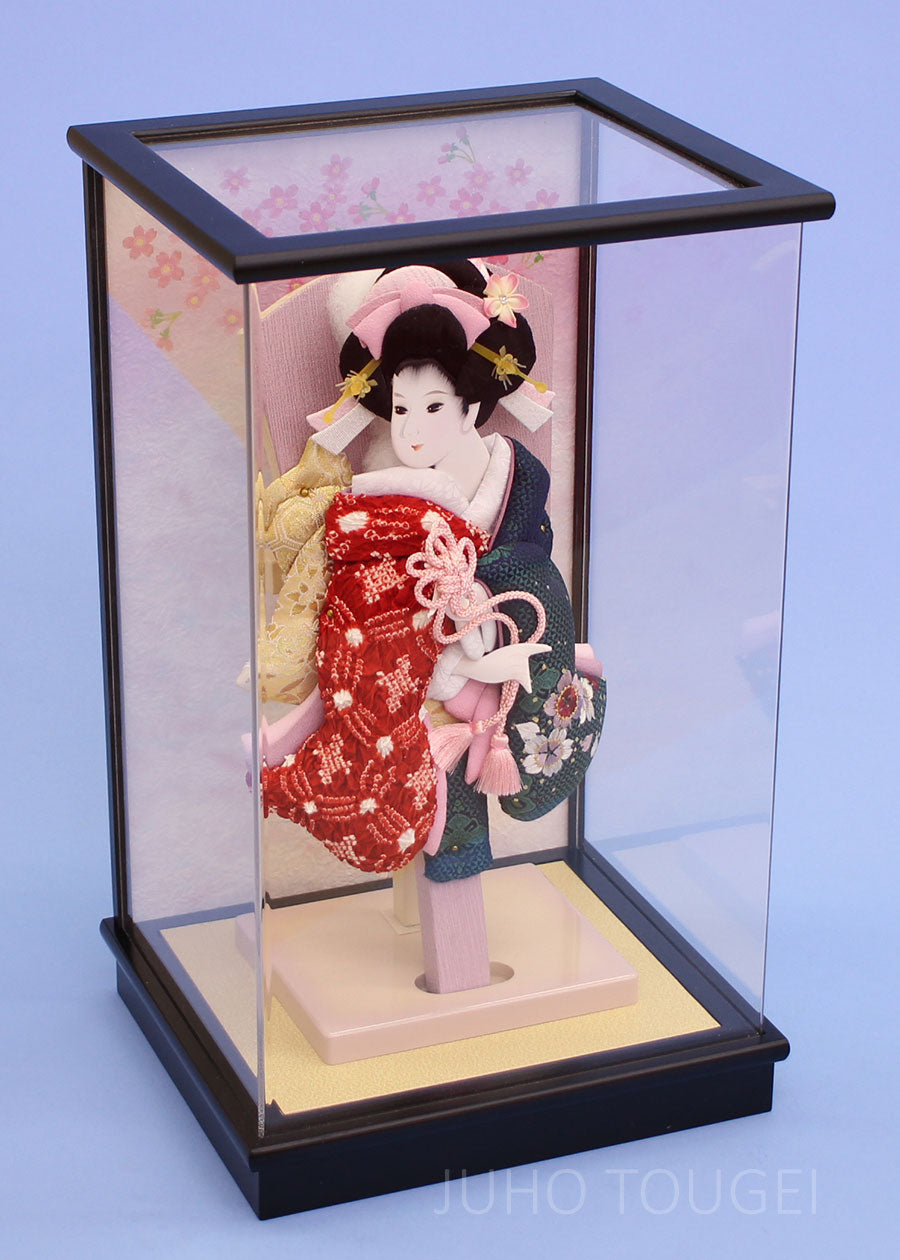 10号羽子板　かの子と刺繍美月　アクリルケース飾り 左から