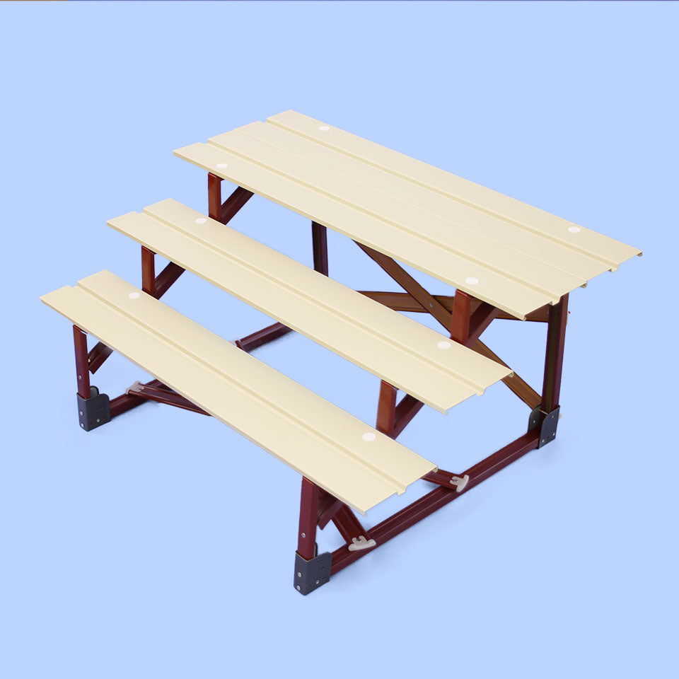 雛人形・雛段 3段 幅0.8m27号 スチール段 毛氈用(サイドカバー付き)