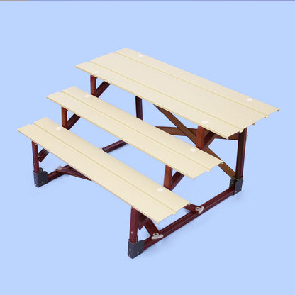 雛人形・雛段 3段 幅0.8m27号 スチール段 毛氈用(サイドカバー付き)