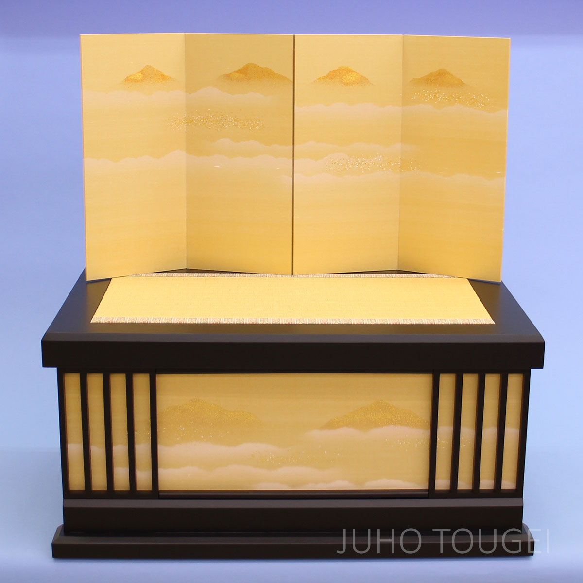 雛人形用収納台屏風セット雲海山