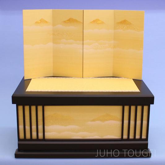 雛人形用収納台屏風セット雲海山