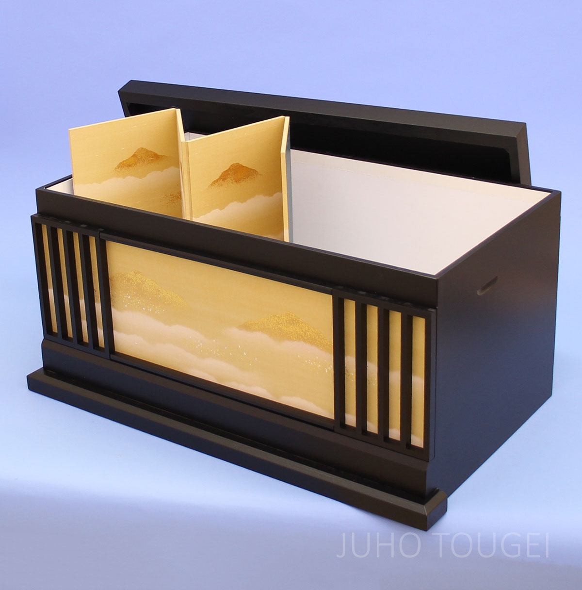 雛人形用収納台屏風セット雲海山 オープン