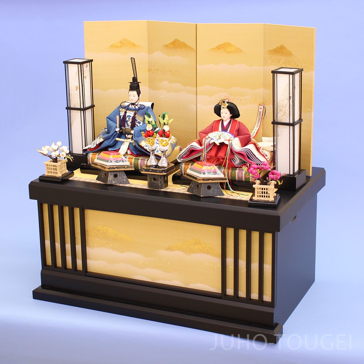 三五藍染親王　雲海山収納飾り　横から