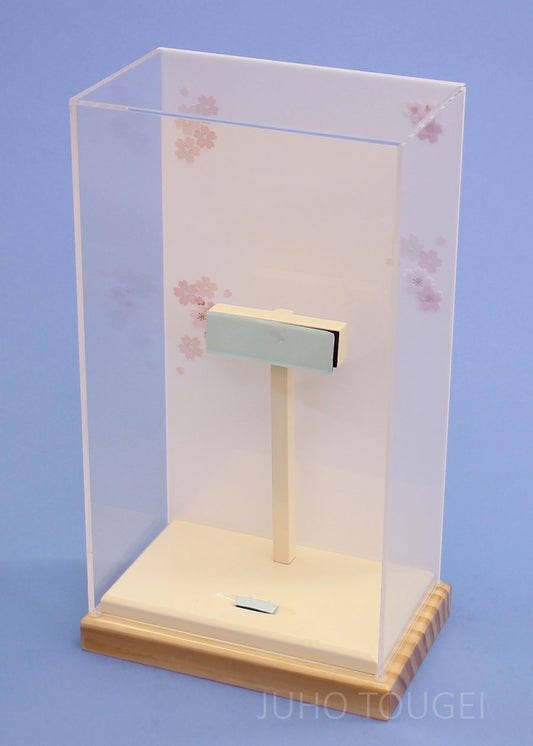 9号アクリル羽子板ケースオフホワイト薄型　横から