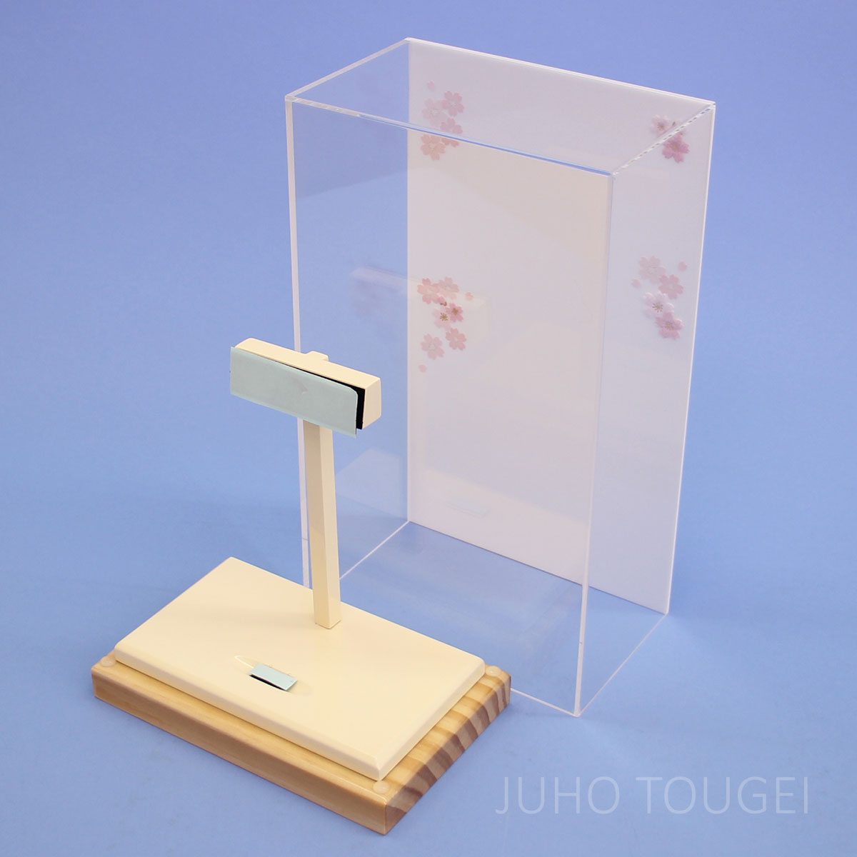 9号アクリル羽子板ケースオフホワイト薄型　オープン