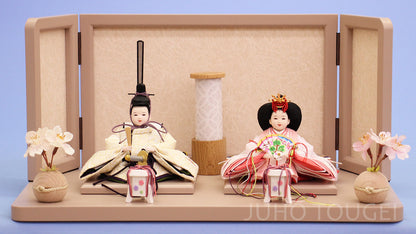 まめびな　モカベージュ親王飾り