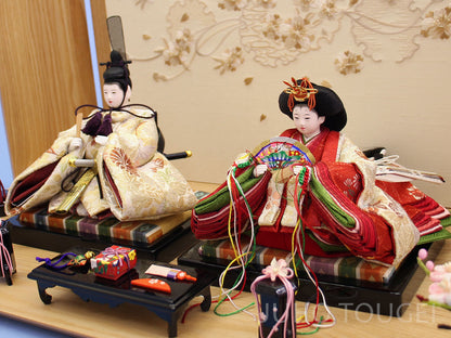 正絹柳葵親王タモ雪輪桜飾り　ズーム