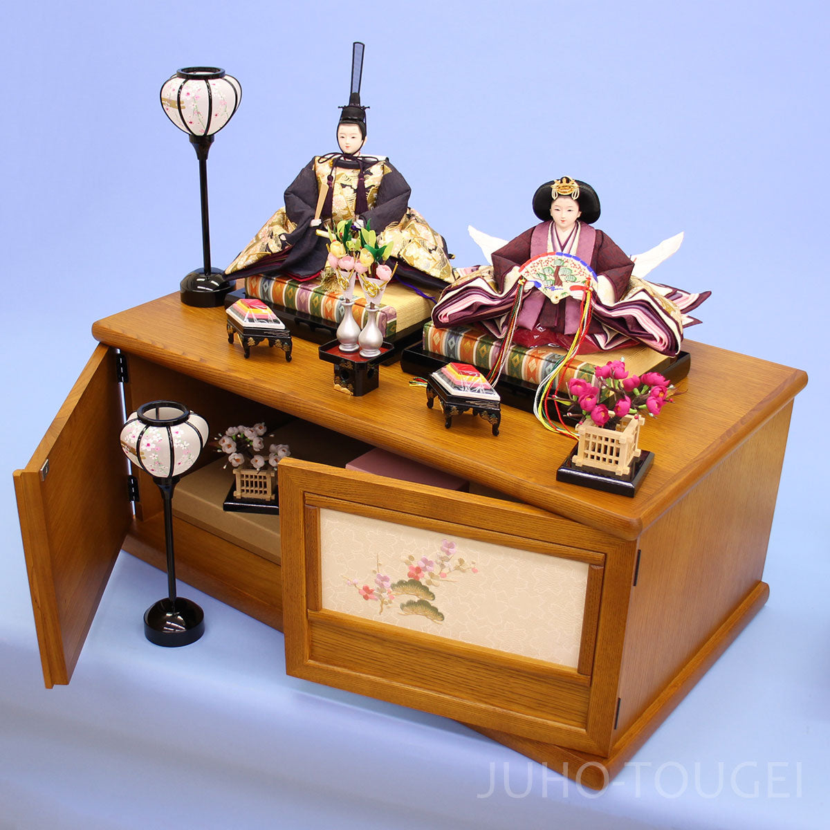 70cmタモオーク親王セット　収納イメージ