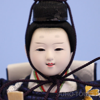 小芥子紺赤刺繍親王　殿顔