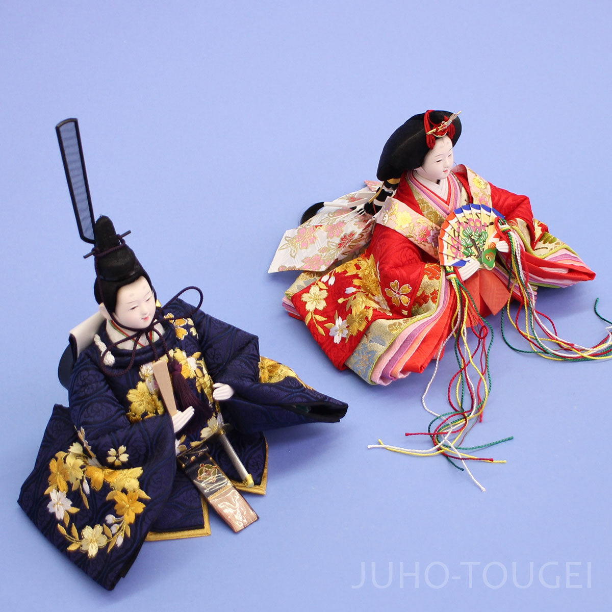 小芥子紺赤刺繍親王 上から