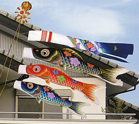 Koinobori famiry 1.2m complete set Hana-no-mai