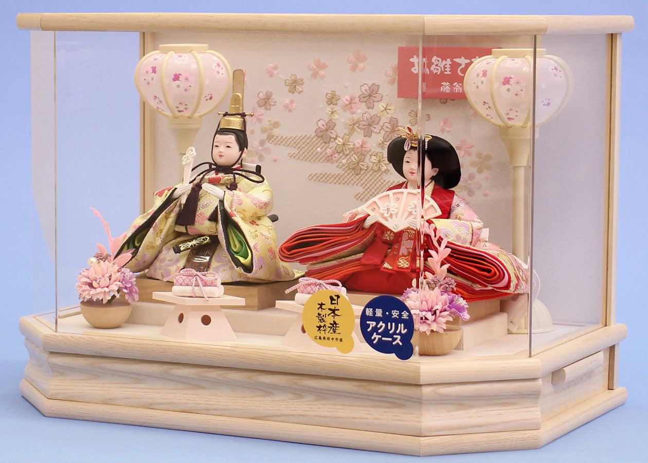 compact hina dolls with aclyric decoration case