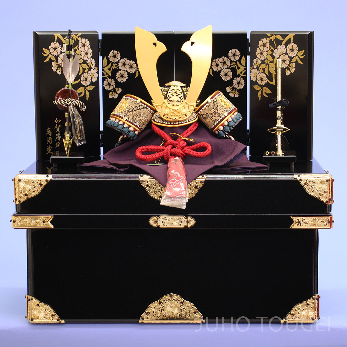 8号茶金鉢兜収納飾り　正面