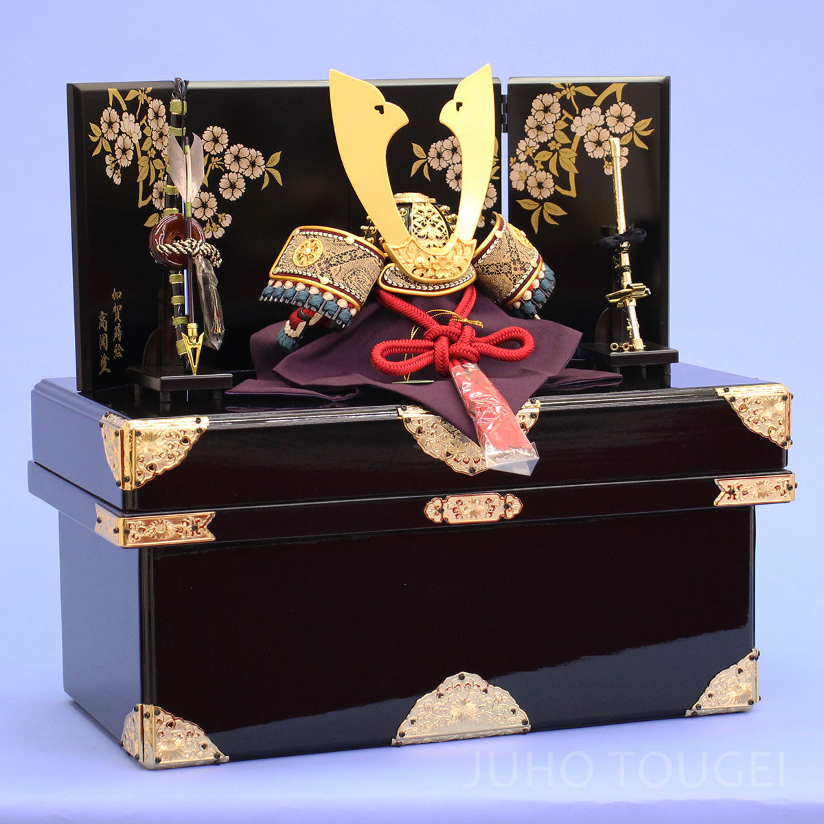 8号茶金鉢兜収納飾り　イメージ