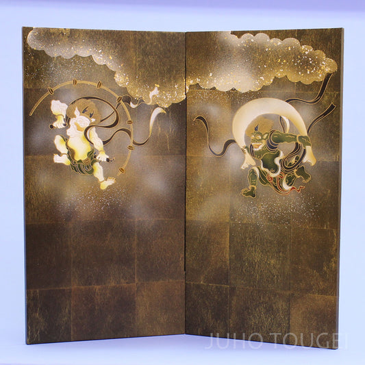 20号二曲袋貼り屏風　風神雷神　正面