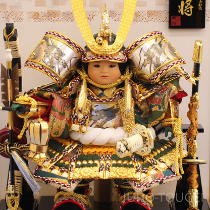 5号彫金子供大将ケース飾り　ズーム