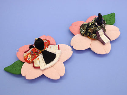 木目込み雛人形単品 春花雛　後ろから