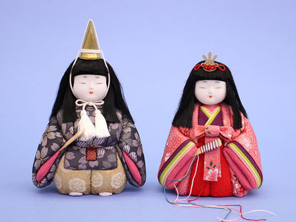 木目込み立雛単品 もも花立雛　完成品
