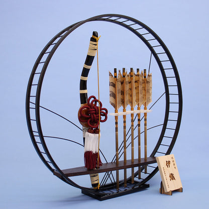 壁掛け破魔弓飾り 團(だん)　札付き横から