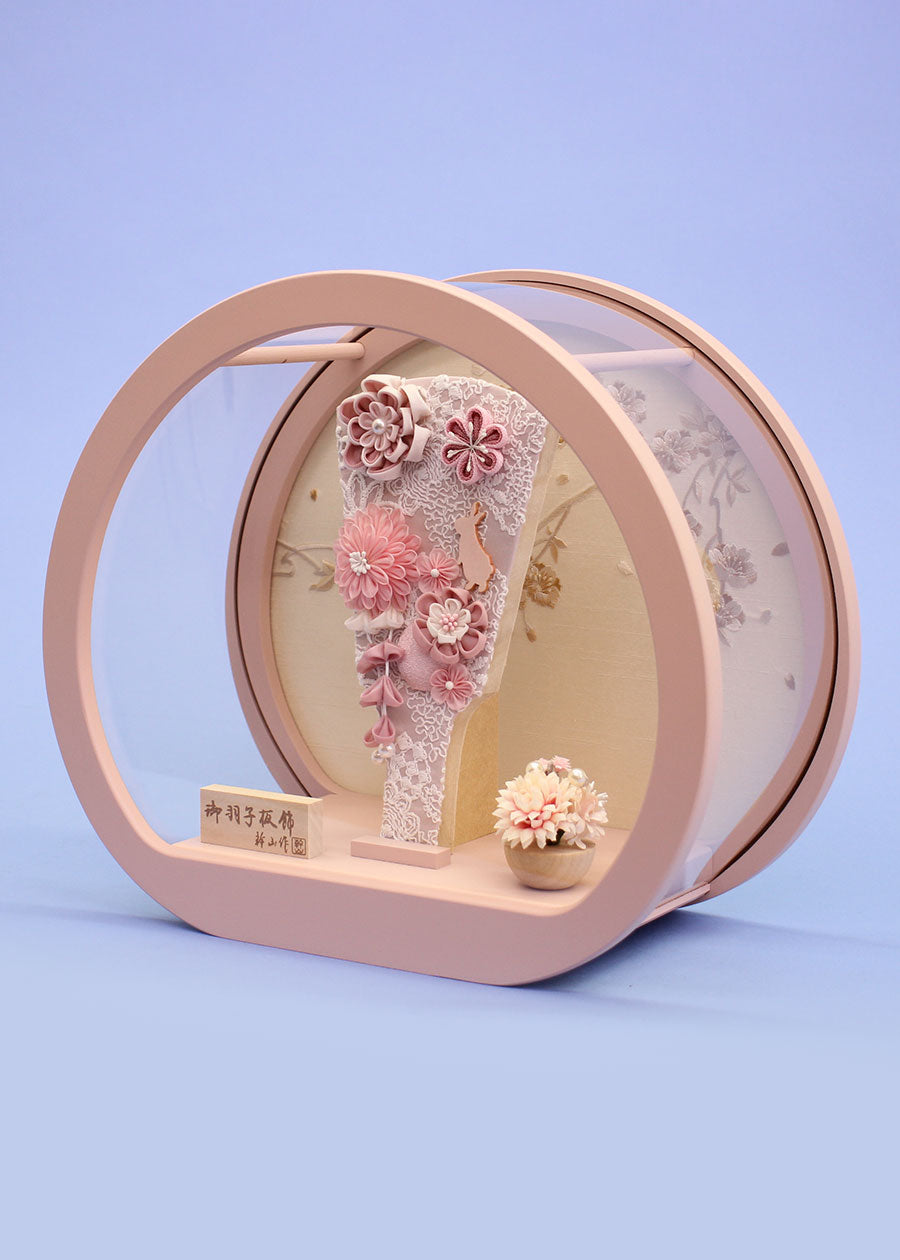 7号うらら紫　丸型モカピンクケース飾り　横から