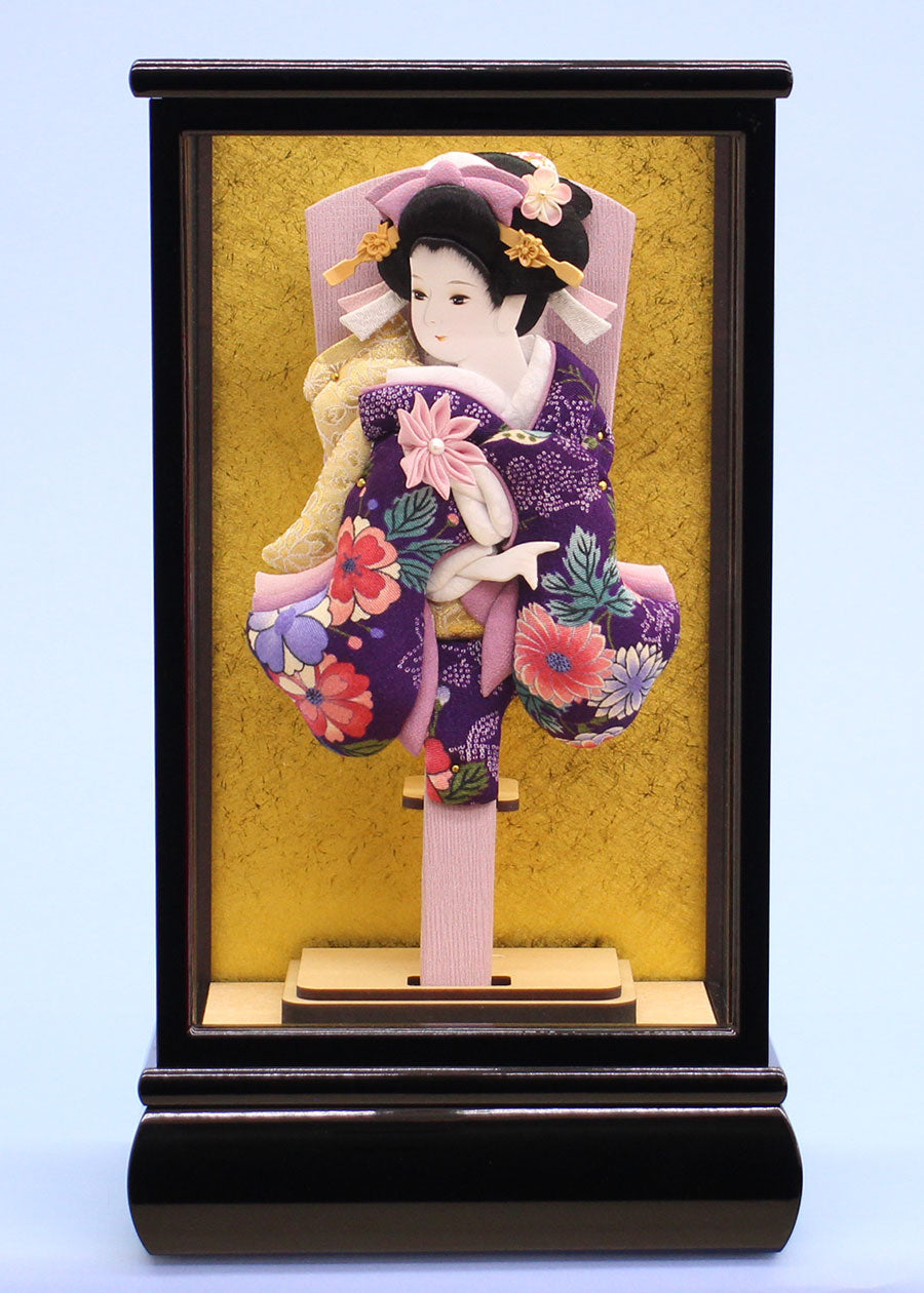 ９号紫縮緬美月　黒枠優ケース