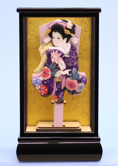 ９号紫縮緬美月　黒枠優ケース