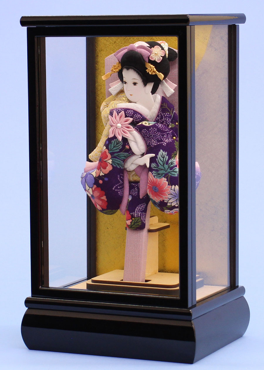 ９号紫縮緬美月　黒枠優ケース　右から