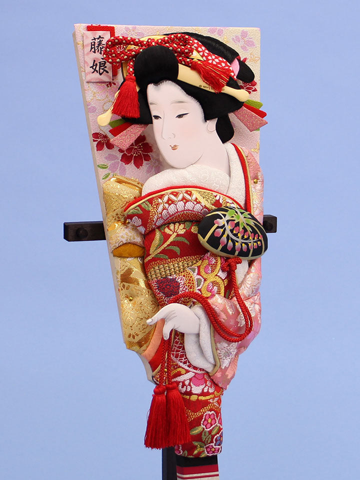 押絵羽子板 雅 黒台付き　左から