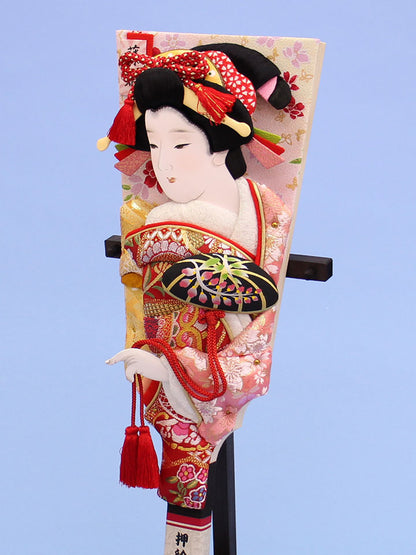 押絵羽子板 雅 黒台付き　右から