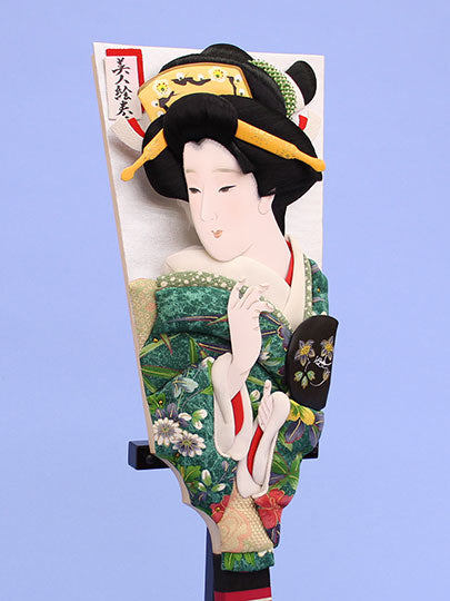 押絵羽子板15号 美人絵巻手鏡 台付き – 寿鳳人形の東芸