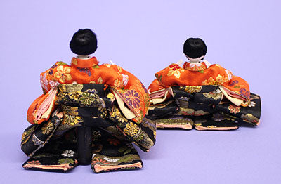 雛人形単品 　柳三寸五人囃子　後ろから