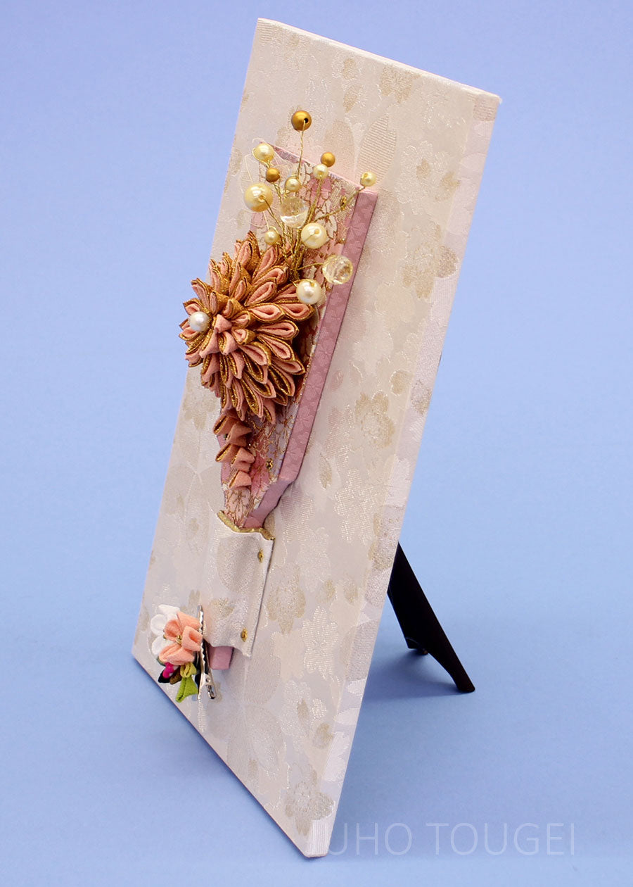 JUHO TOUGEI 剣つまみ羽子板　白桜壁掛け 衝立イメージ