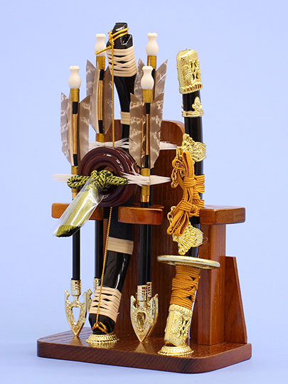 破魔弓出し飾り 煌　横から