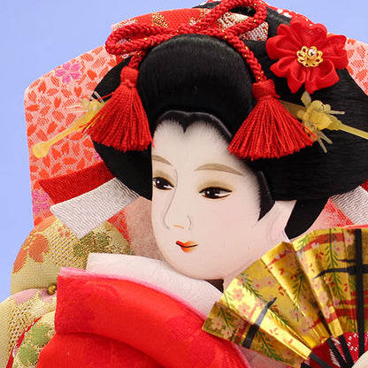 押絵羽子板 刺繍華流水刺繍 台付き　お顔