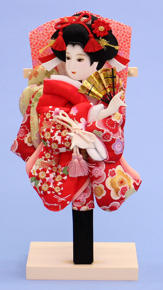 押絵羽子板 刺繍華流水刺繍 台付き