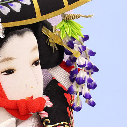 押絵羽子板 京みやび藤娘 スタンド付き　簪