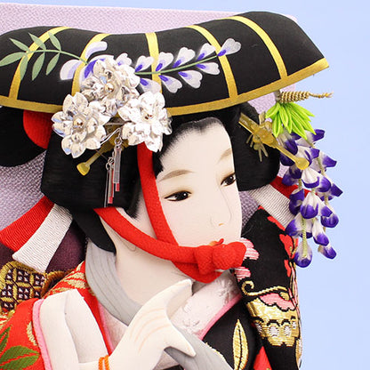 押絵羽子板 京みやび藤娘 スタンド付き　お顔