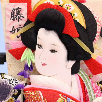 押絵羽子板  上金襴と鹿の子華舞(藤娘) お顔