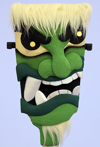 お土産羽子板　なまはげ　緑ズーム