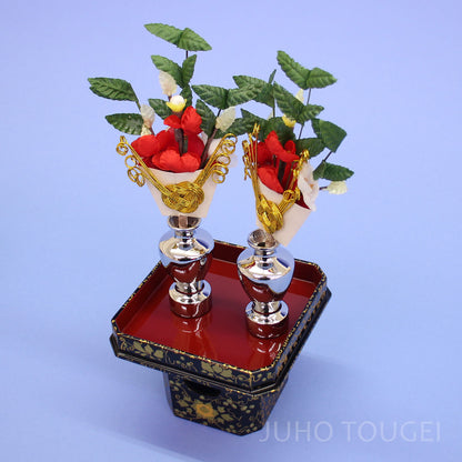 40号唐草9品セット　三宝　上から