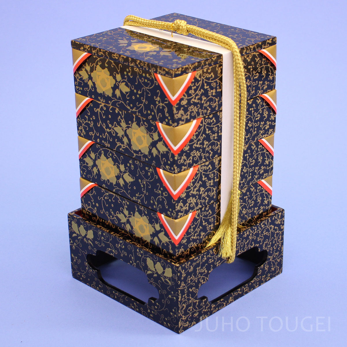 40号唐草9品セット　重箱　横から