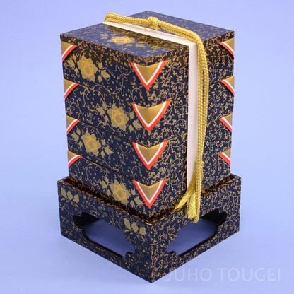 40号唐草9品セット　重箱　横から