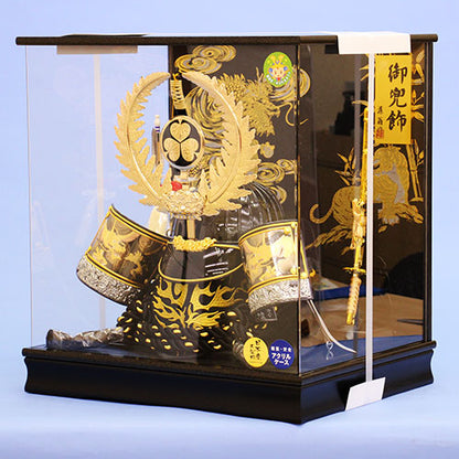 Kabuto with decoration case Height 52㎝ #6249 Tokugawa