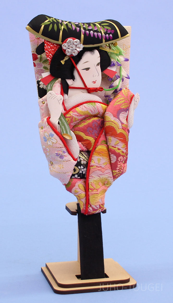 押絵羽子板 8号 見立て藤娘 台付き – 寿鳳人形の東芸