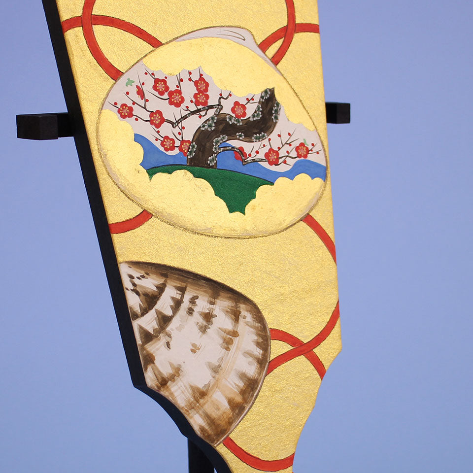 天然岩絵の具手彩色羽子板　ズーム